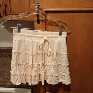 Baevely cream ruffled mini skirt